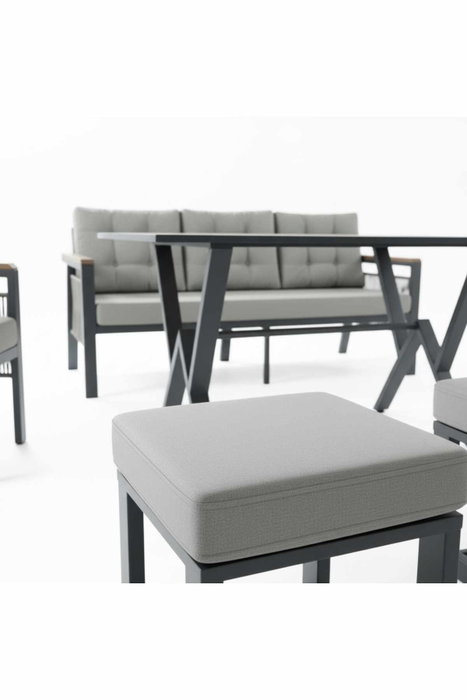 Hanah Home Conjunto de Jardín Lilyum 3+1+1+2 - Gris Hanah Home Conjunto de Jardín Lilyum 3+1+1+2 - Gris